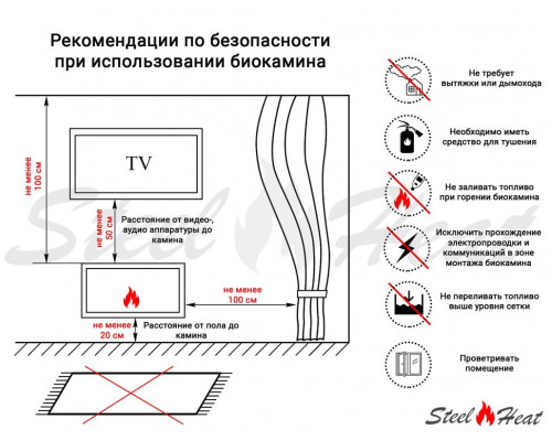 Биокамин SteelHeat LINKOR 800