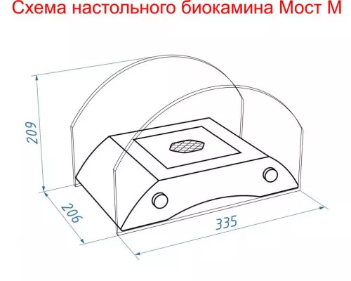 Биокамин Lux Fire Мост М серебро Биокамин Lux Fire Мост М серебро