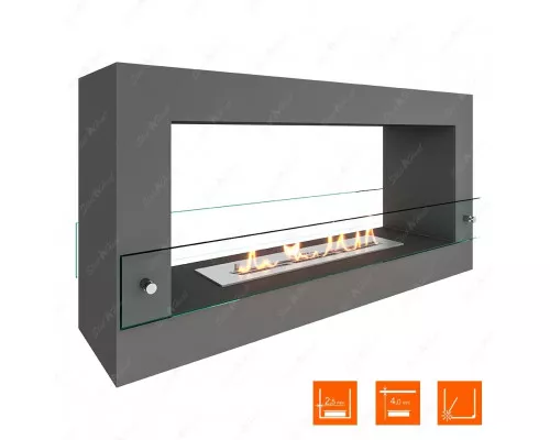 Биокамин SteelHeat FRAME ONE 900 серый